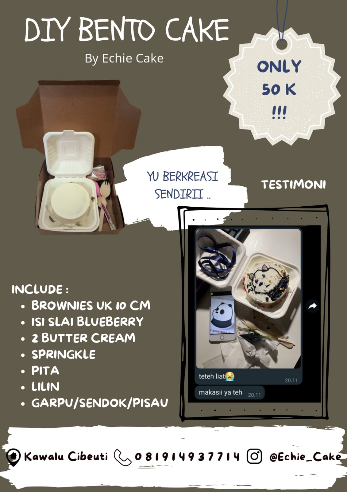 Pricelist Echie Cake